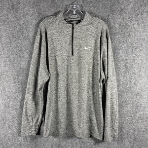 Nike Dri-FIT Running 1/2 Zip Pullover Mens 2XL Gray LS Stretch DH4949-011